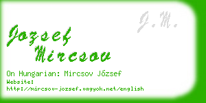 jozsef mircsov business card