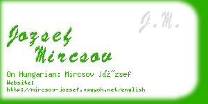 jozsef mircsov business card